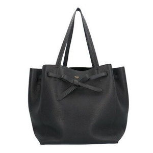 Celine Cabas Phantom Tote Bag Black Leather